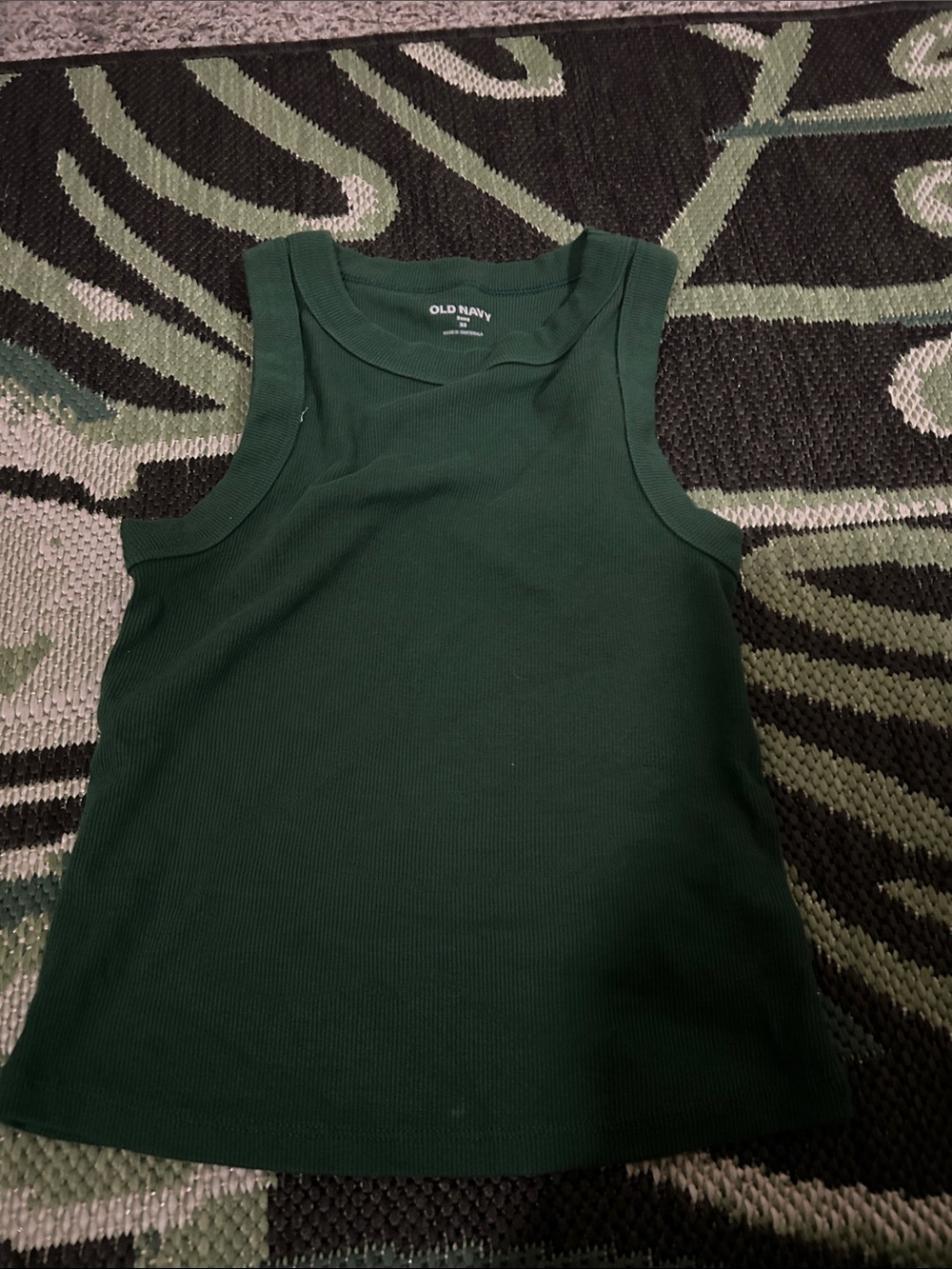 Old Navy Forest Green Ribbed Tank Top